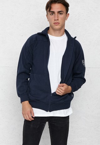 VINTAGE NAVY PUMA KNIT ZIP JUMPER