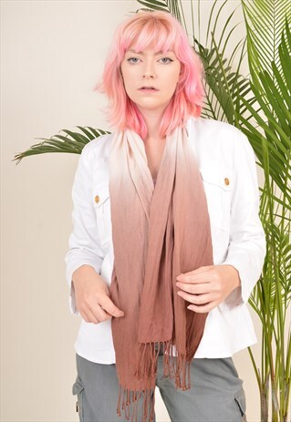 Y2K OMBRE SCARF BROWN CREAM
