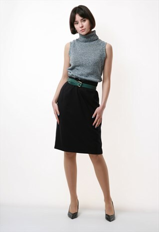 80S VINTAGE JIL SANDER WOOL HIGH WAISTED PENCIL SKIRT 1511