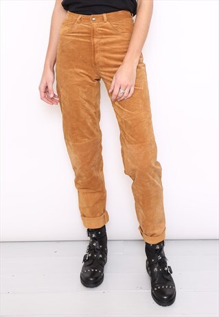 VINTAGE 80S BROWN SUEDE LEATHER TROUSERS