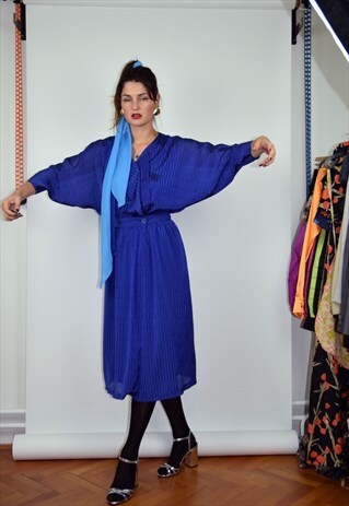 80S DRESS, BAT SLEEVED DRESS, MEDIUM SIZE, EU SIZE 38