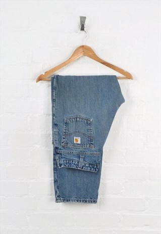 Vintage Carhartt Lined Jeans Blue Ladies W34 L30