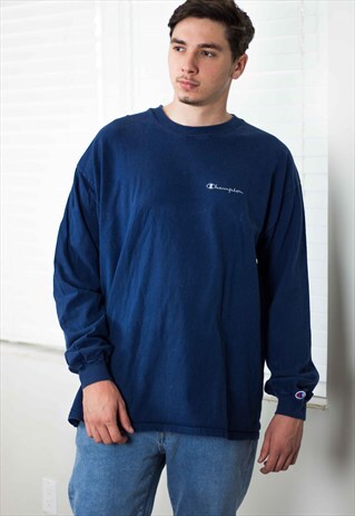 VINTAGE CHAMPION LOGO LONG SLEEVE T-SHIRT 90S XXL 13.1