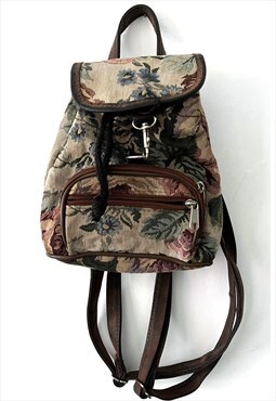 Carper Floral Blanket Boho Mini Vintage Rucksack Backpack