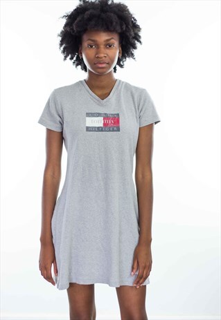 VINTAGE TOMMY HILFIGER DRESS BIG LOGO 90S M 9.7