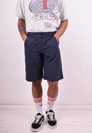 ADIDAS MENS VINTAGE SHORTS W36 NAVY BLUE 90'S