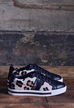 Palermo Leopard Leather Wide Fit Trainer