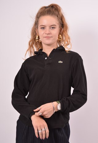 VINTAGE LACOSTE POLO SHIRT LONG SLEEVE BLACK