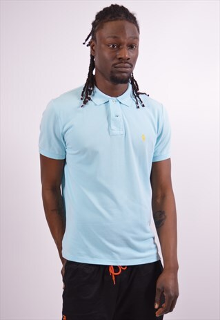 POLO RALPH LAUREN MENS VINTAGE POLO SHIRT XL BLUE 90S