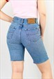 VINTAGE 90'S CUT OFF DENIM SHORTS IN BLUE