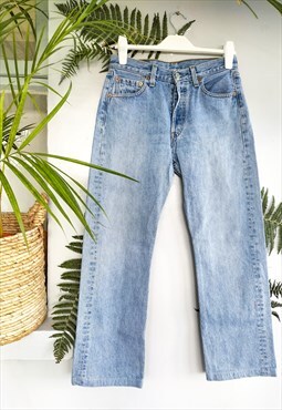 Vintage 90's Levi 501 Straight Leg Pale Blue Jeans