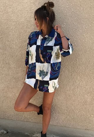 PATTERNED OVERSIZED RETRO VINTAGE UNISEX FESTIVAL SHIRT