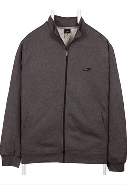 Vintage 90's Nike Sweatshirt Full Zip Up Swoosh Grey XLarge