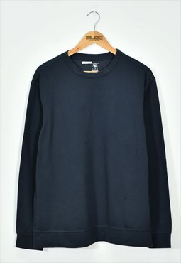 Vintage Women's Plain Sweatshirt Blue XLarge