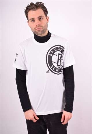 ADIDAS MENS VINTAGE T-SHIRT TOP LARGE WHITE 90'S