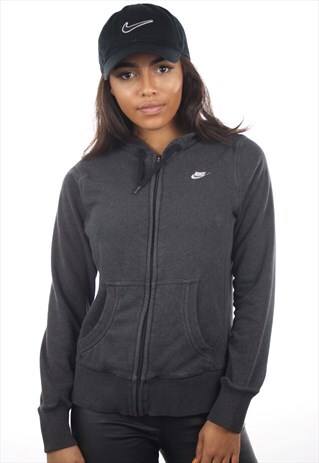 VINTAGE NIKE SMALL LOGO ZIP UP HOODIE SWEATSHIRT