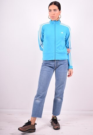 ADIDAS WOMENS VINTAGE TRACKSUIT TOP JACKET SMALL 90'S