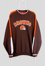 Vintage NFL Cleveland Browns Sweatshirt Brown Orange XL