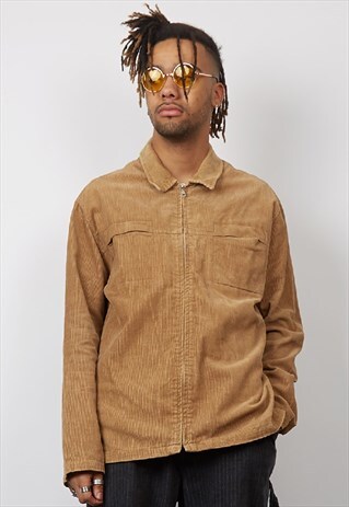 VINTAGE 90'S TAN CORDUROY WORKMAN JACKET