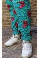 DRAGON AND FLORAL RETRO INDIE STYLE DUNGAREES 