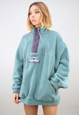 VINTAGE OVERSIZED 1/4 ZIP FESTIVAL FLEECE