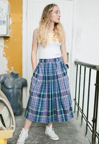VINTAGE 80S CHECK PRINT CULOTTES