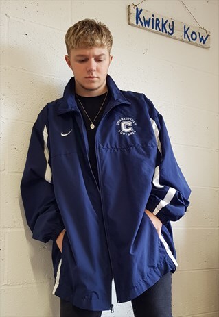 VINTAGE NIKE NAVY FOOTBALL COAT SIZE XXL