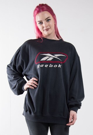 VINTAGE 90'S REEBOK NAVY SWEATSHIRT JUMPER