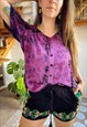 VINTAGE 90'S TIE DYE EMBROIDERED LOOSE TOP - M/L