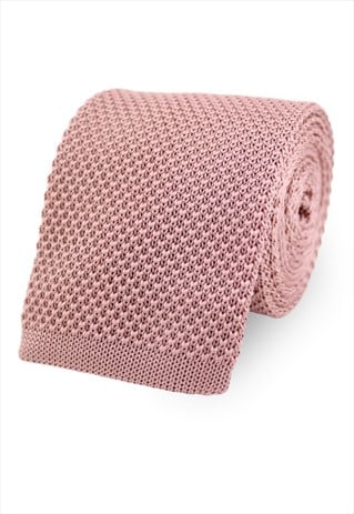 WEDDING HANDMADE POLYESTER KNITTED TIE IN DUSTY PINK
