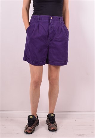 WOMENS VINTAGE DENIM SHORTS W30 PURPLE 90S