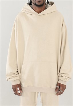 Cream Heavy Cotton Oversized Sweatshirts Unisex 