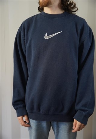 centre swoosh sweatshirt jumper blue centre swoosh sweatshirt jumper blue