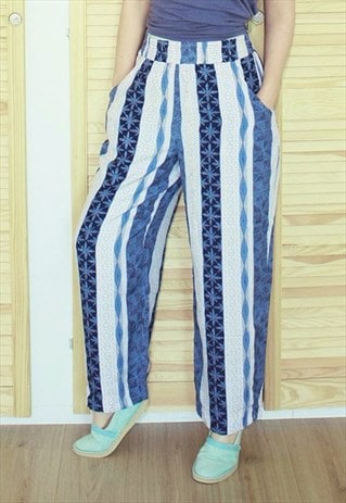 VINTAGE HIPPIE STRIPED SUMMER TROUSERS