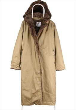 Vintage 90's London Fog Trench Coat Fur Lined Hooded Beige