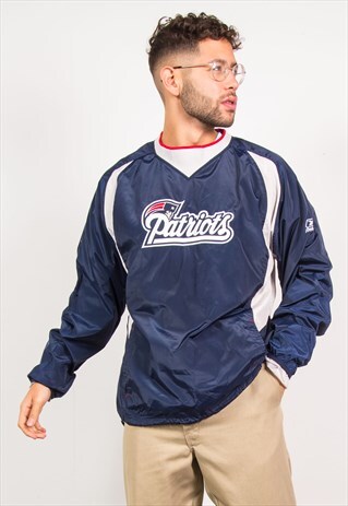 VINTAGE REEBOK WINDBREAKER JACKET NFL NEW ENGLAND PATRIOTS