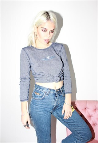 VINTAGE GREY 'DENIM LOOK' HARLEY DAVIDSON BIKER TOP