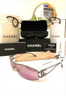 Chanel 4073-B Rimless Ombre Swarovski Sunglasses 