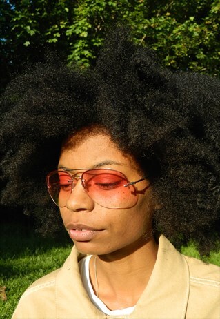 PINK OMBRE AVIATOR SUNGLASSES