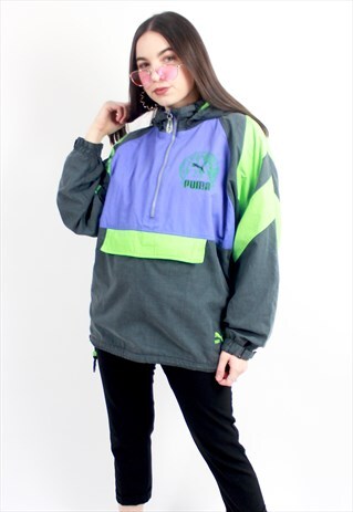 90'S RARE RETRO 1/4 ZIP PULLOVER WINDBREAKER