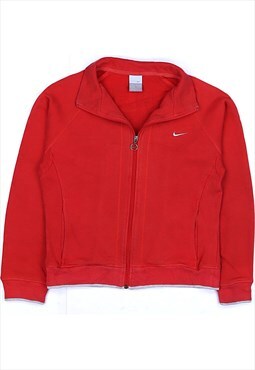 Nike 90's Swoosh Zip Up Fleece Medium Red