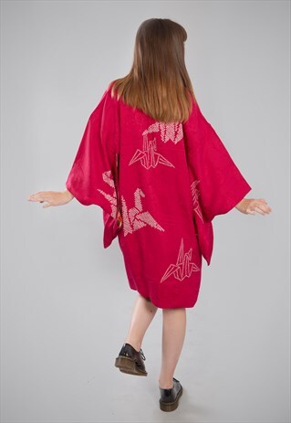 VINTAGE HAORI TORI IN FUCSIA