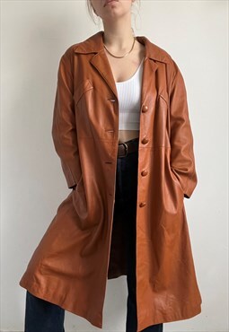 Handmade Vintage Brown Leather Coat