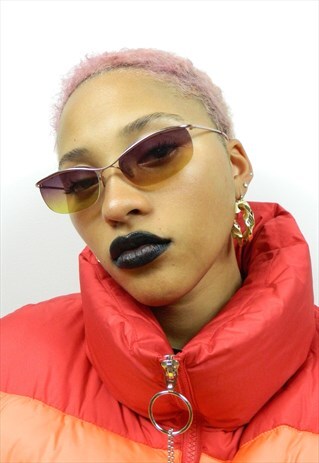 VINTAGE PURPLE YELLOW OMBRE Y2K SUNGLASSES