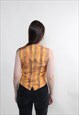 VINTAGE 90S YELLOW STRIPED SUIT VEST WOMEN'S MULTICOLOR VEST