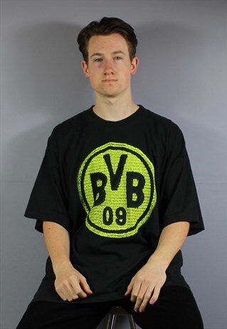 VINTAGE NIKE BORUSSIA DORTMUND T-SHIRT IN BLACK WITH GRAPHIC