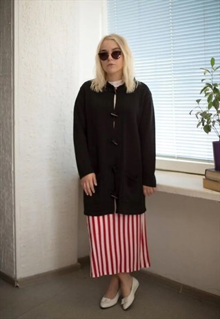 VINTAGE 90'S BLACK KNITTED CARDIGAN