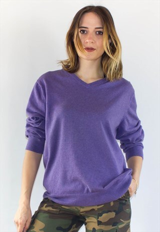 COTTON CASHMERE HILFIGER V NECK SWEATSHIRT
