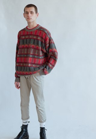 VINTAGE 80S FUNKY DADS JUMPER IN MULTICOLOR PATTERN