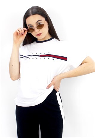 90'S RARE RETRO WHITE SPELL-OUT T-SHIRT